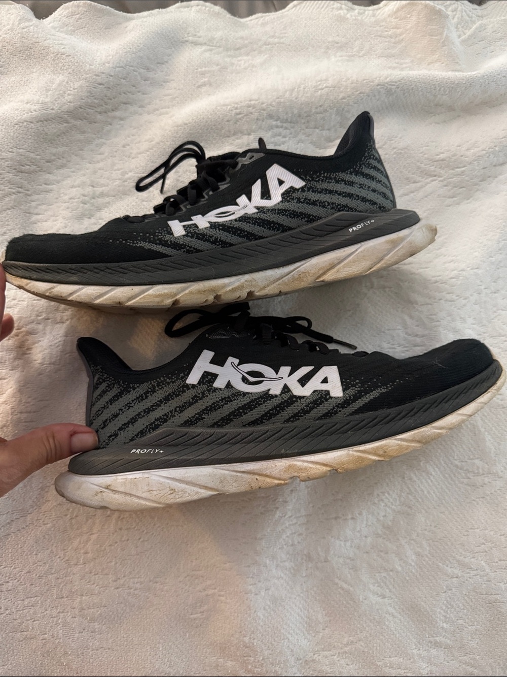 Hoka womens Black and Gray Running Shoes sz 9B